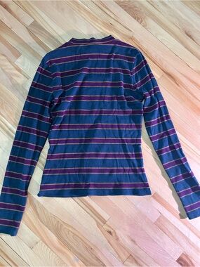 twik Navy and Purple Striped Long-Sleeve Top